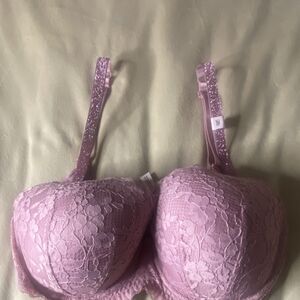 Victoria's Secret Dream Angels Demi Bra Pink Lace 34DDD Underwire Adjustable
